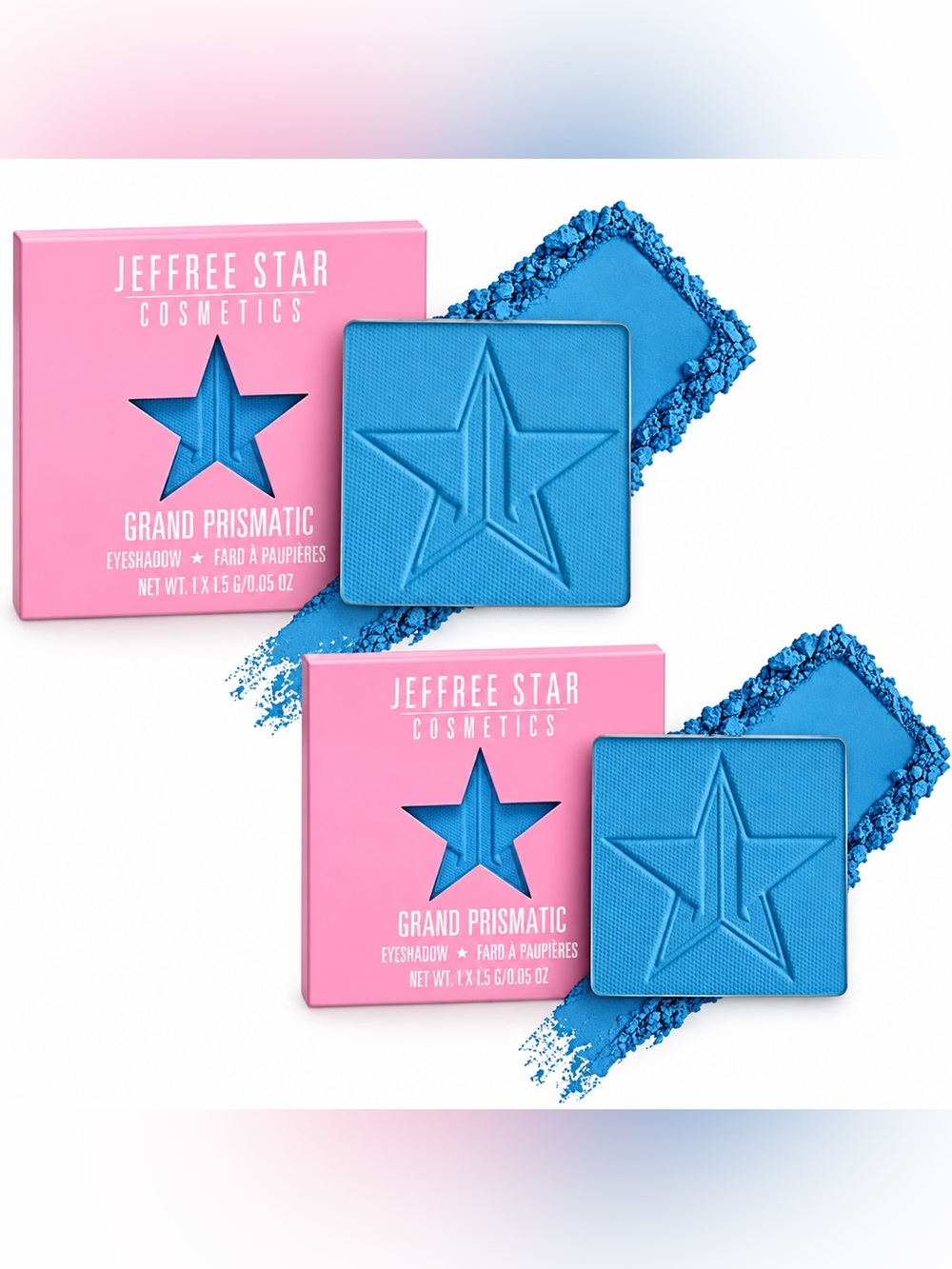 Set of 2 Jeffree Star Bright Blue Grand Prismatic Single Eyeshadow